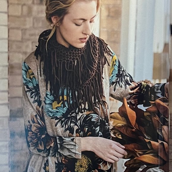 NWT Orange Fashion Village Sun Flowers Sweater Tunic S/M - Picture 2 of 10